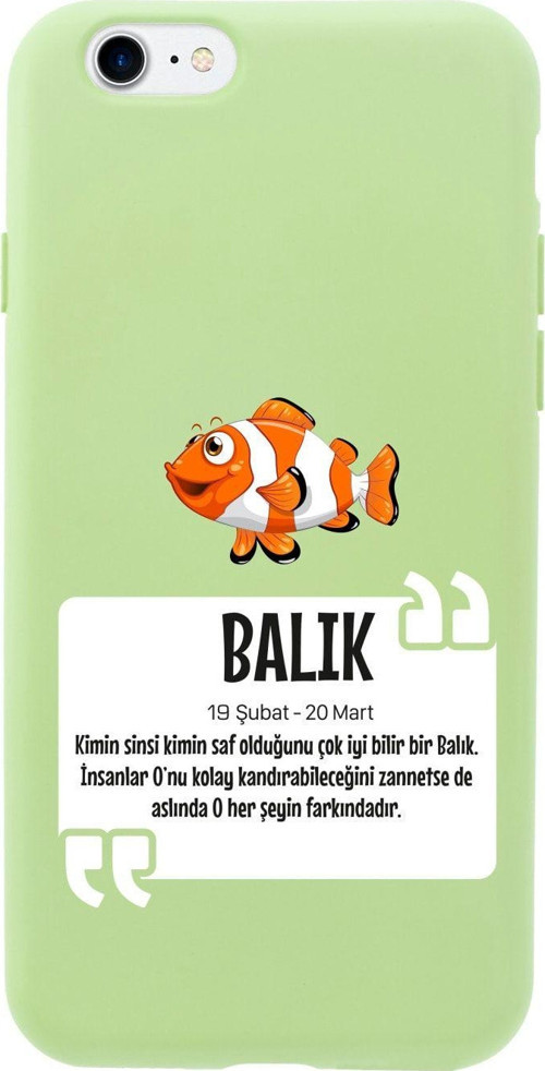 İphone Se Balık Burcu Tasarımlı Yeşil Telefon Kılıfı