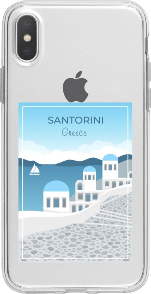 İphone X Santorini Şeffaf Telefon Kılıfı