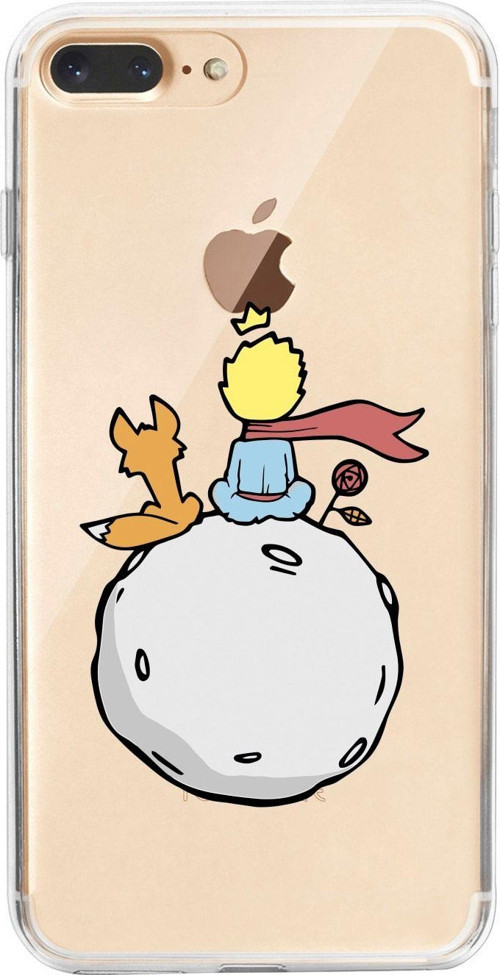 İphone 8 Plus Küçük Prens Desenli Şeffaf Telefon Kılıfı