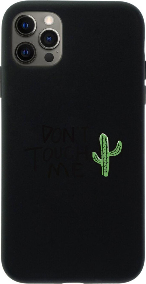 Iphone 12 Pro Don'T Touch Me Tasarımlı Siyah Telefon Kılıfı