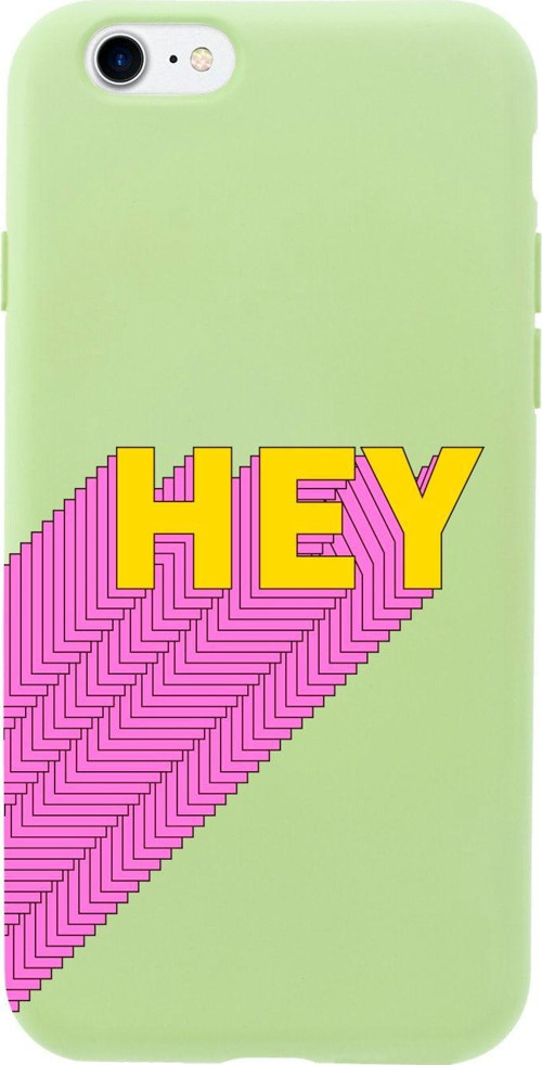 İphone Se Hey Tasarımlı Yeşil Telefon Kılıfı