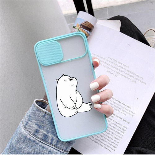 Iphone 11 Pro Max Bear Desenli Kamera Korumalı Mint Telefon Kılıfı