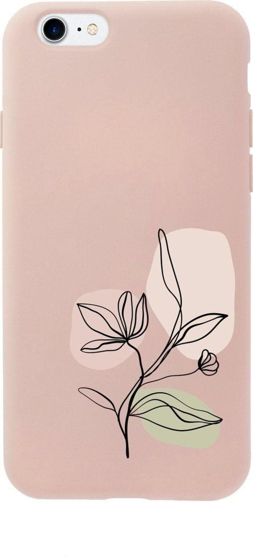 İphone Se Art Pink Flower Tasarımlı Pembe Telefon Kılıfı