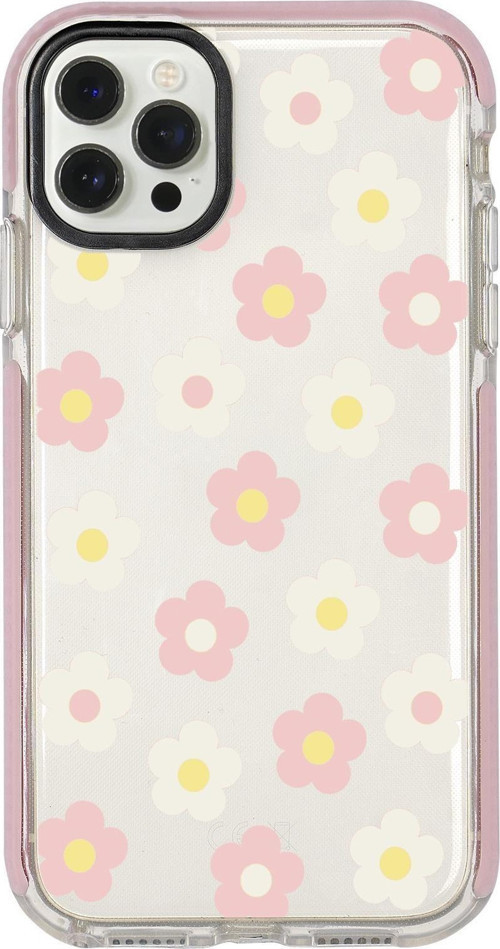 İphone 12 Pro Max Uyumlu Minik Çiçekler Desenli Candy Bumper Silikonlu Telefon Kılıfı