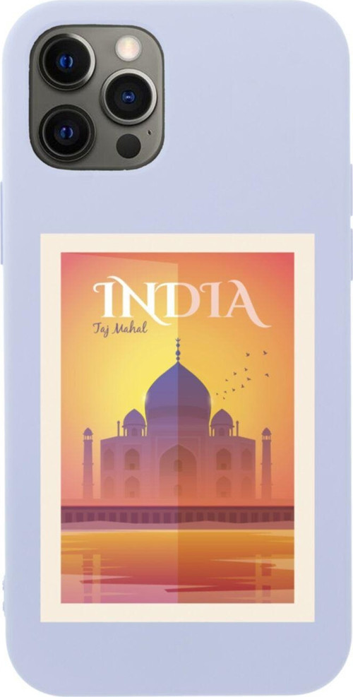 Iphone 12 Pro Tac Mahal India Tasarımlı Lila Telefon Kılıfı