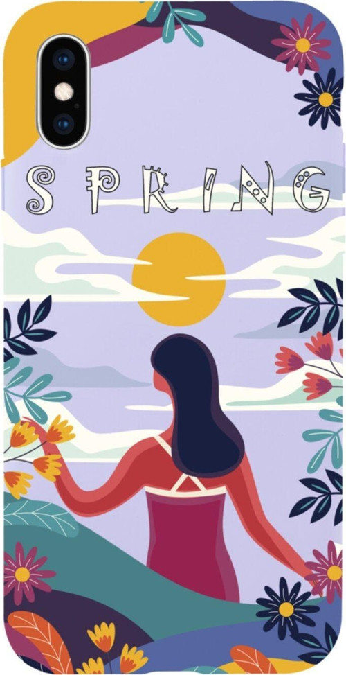 İphone X Spring Tasarımlı Lila Telefon Kılıfı