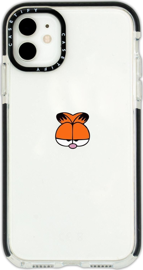 İphone 12 Casetify Garfield Desenli Anti Shock Premium Silikonlu Siyah Kenar Detaylı Telefon Kılıfı