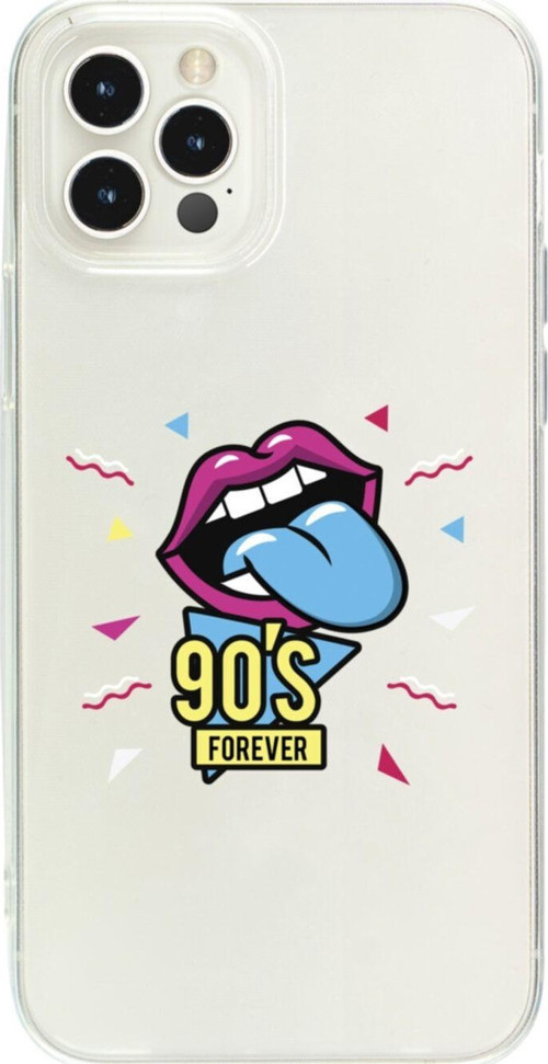 Iphone 12 Pro 90'S Forever Desenli Şeffaf Telefon Kılıfı