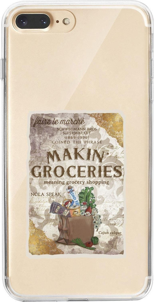 İphone 8 Plus Makin Groceries Premium Şeffaf Silikon Kılıf