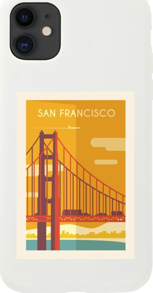 Iphone 11 San Francisco Tasarımlı Beyaz Telefon Kılıfı