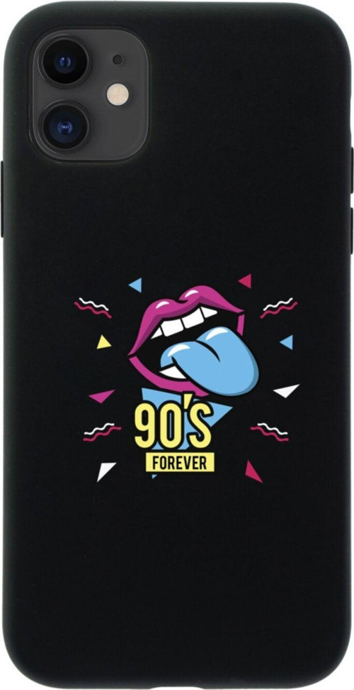 İphone 12 Uyumlu 90'S Forever Tasarımlı Siyah Telefon Kılıfı