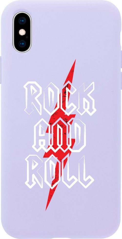 İphone X Rock And Roll Tasarımlı Lila Telefon Kılıfı