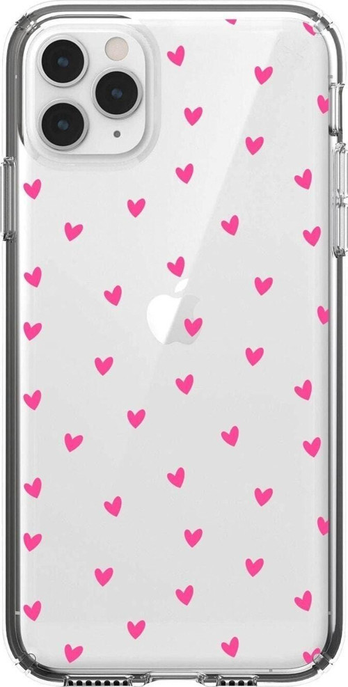 Iphone 11 Pro Max Minik Kalpler Pembe Desenli Şeffaf Telefon Kılıfı
