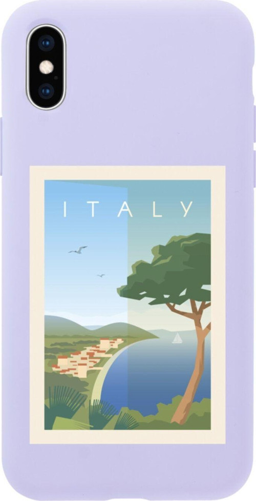 İphone Xs Italy Tasarımlı Lila Telefon Kılıfı