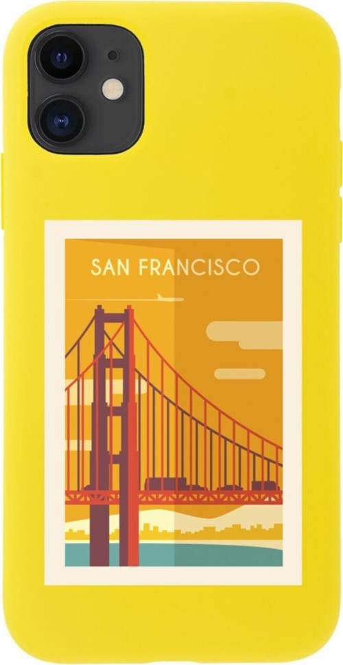 Iphone 11 San Francisco Tasarımlı Sarı Telefon Kılıfı