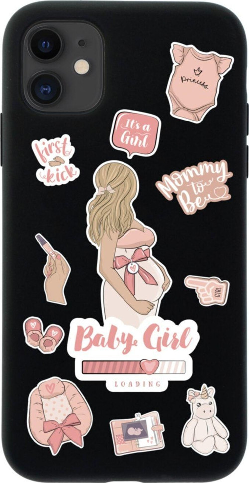 Iphone 11 Baby Girl Tasarımlı Siyah Telefon Kılıfı