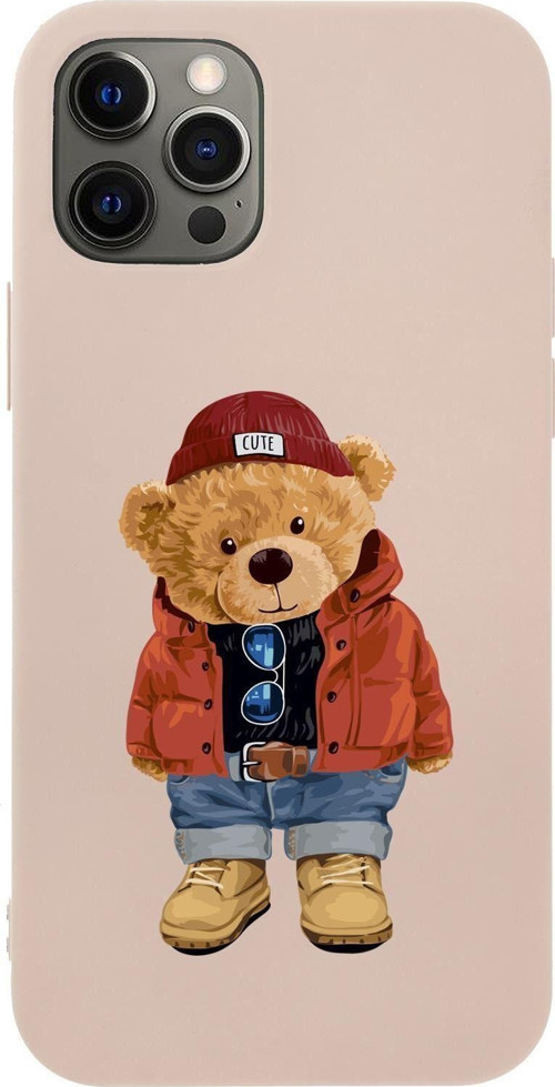 Iphone 12 Pro Teddy Bear Premium Silikonlu Telefon Kılıfı