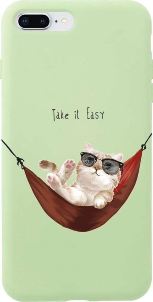 İphone 7 Plus Take It Easy Tasarımlı Yeşil Telefon Kılıfı