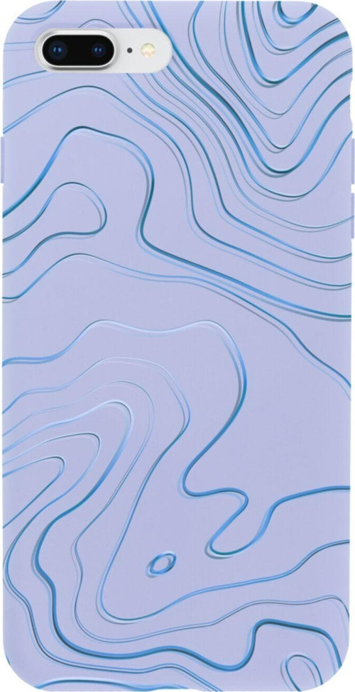 İphone 7 Plus Blue Art Tasarımlı Lila Telefon Kılıfı