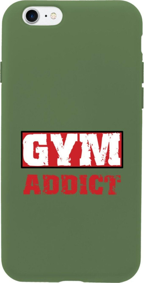 İphone 8 Gym Addict Tasarımlı Haki Telefon Kılıfı