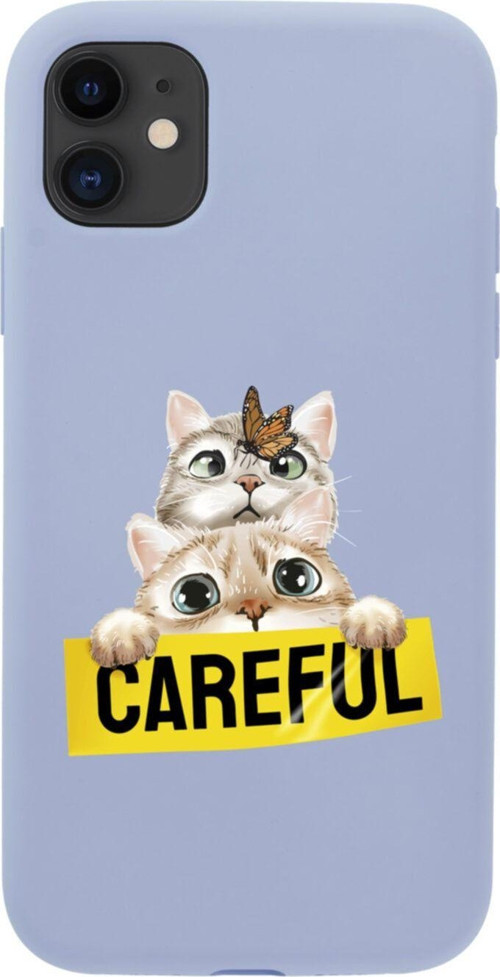 Iphone 11 Careful Tasarımlı Lila Telefon Kılıfı