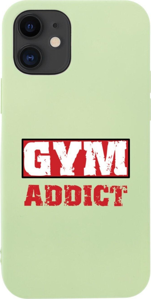 İphone 12 Gym Addict Tasarımlı Yeşil Telefon Kılıfı