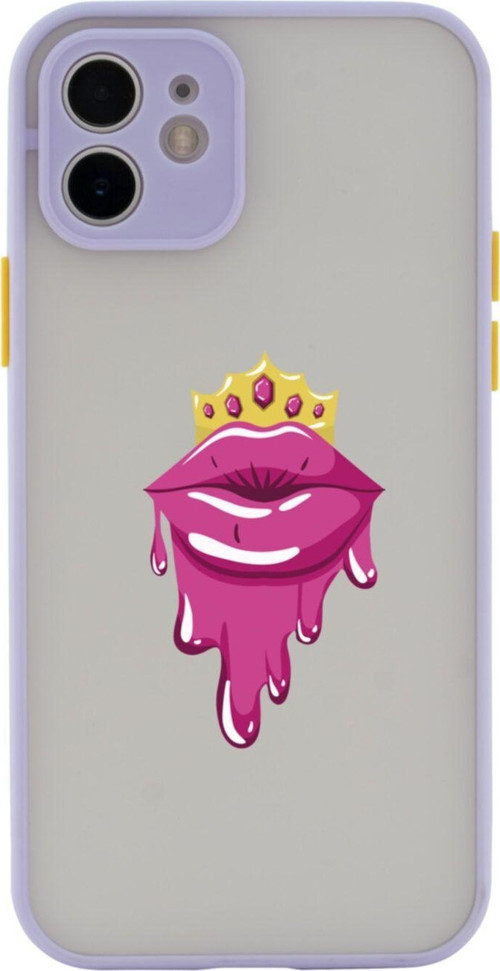 Iphone 11 Lüx Kamera Lens Korumalı Princess Lip Lila Telefon Kılıfı