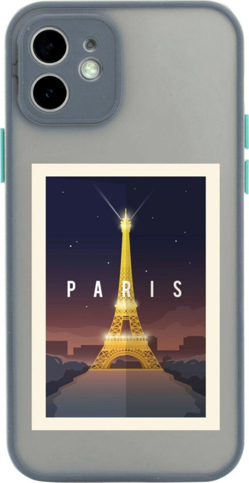 Iphone 11 Lüx Kamera Lens Korumalı Paris Gri Telefon Kılıfı