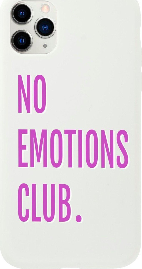 Iphone 11 Pro Max No Emotions Club Tasarımlı Beyaz Telefon Kılıfı