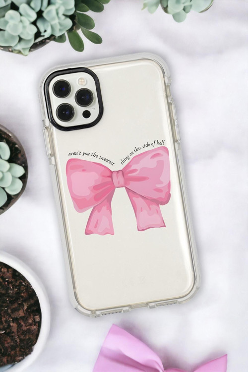 İphone 12 Pro Uyumlu Pembe Kurdele Candy Bumper Silikonlu Telefon Kılıfı