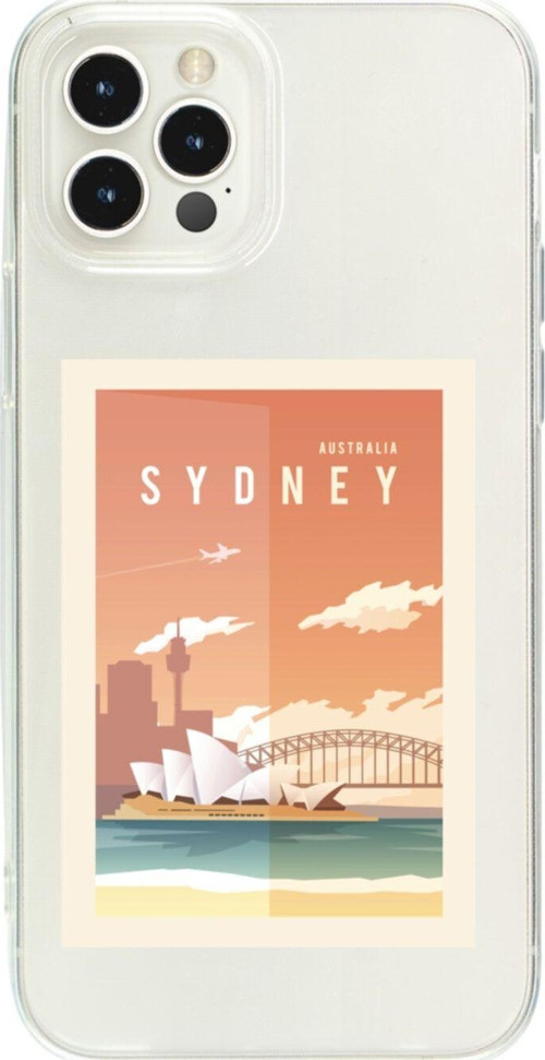 Iphone 12 Pro Mx Sydney Australia Tasarımlı Şeffaf Telefon Kılıfı