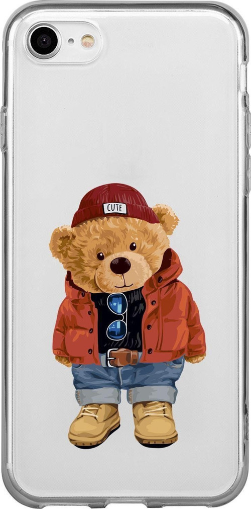 İphone 8 Teddy Bear Uyumlu Premium Şeffaf Silikon Kılıf