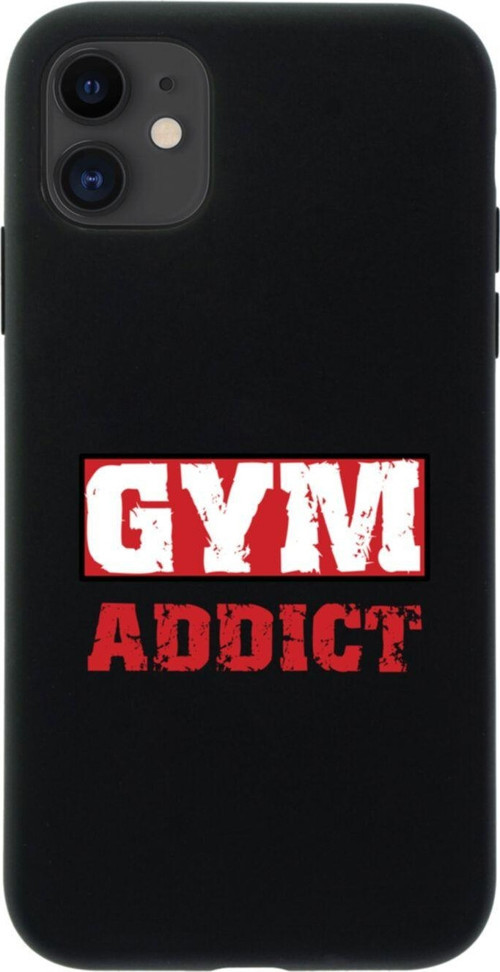 İphone 12 Gym Addict Tasarımlı Siyah Telefon Kılıfı