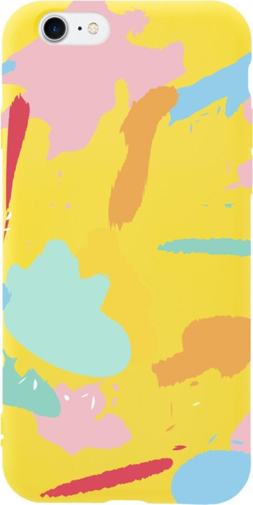 İphone 7 Brush Strokes Tasarımlı Sarı Telefon Kılıfı
