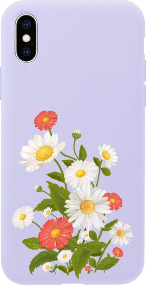 İphone Xs Daisy Tasarımlı Lila Telefon Kılıfı