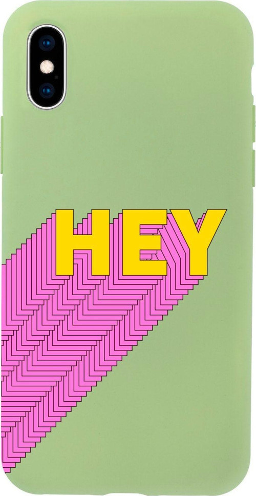 İphone X Hey Tasarımlı Yeşil Telefon Kılıfı