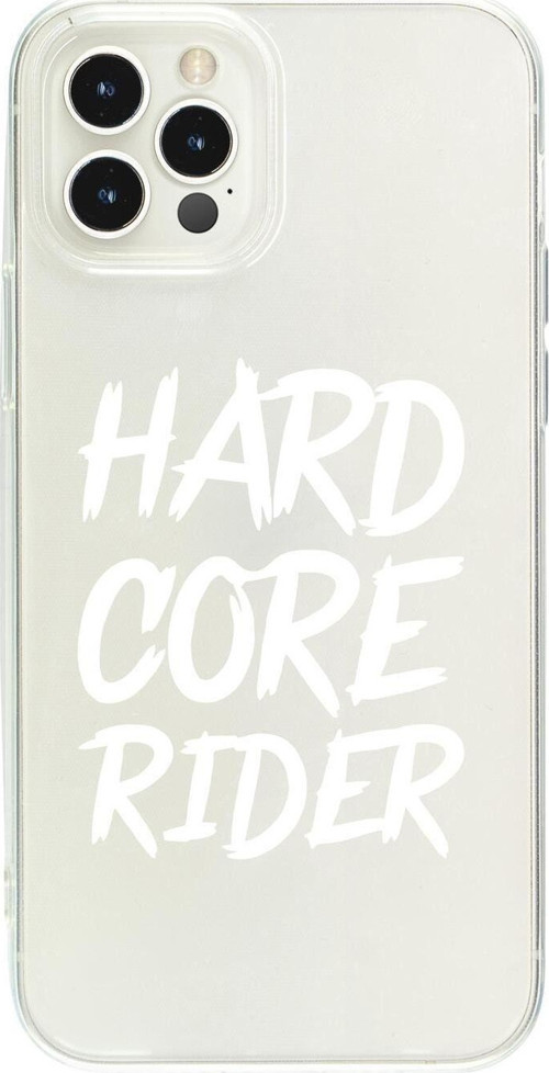 İphone 12 Pro Max Uyumlu Hard Core Rider Tasarımlı Şeffaf Telefon Kılıfı