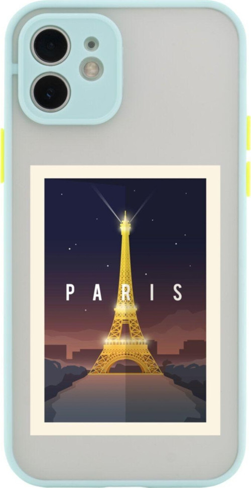 Iphone 11 Lüx Kamera Lens Korumalı Paris Su Yeşili Telefon Kılıfı