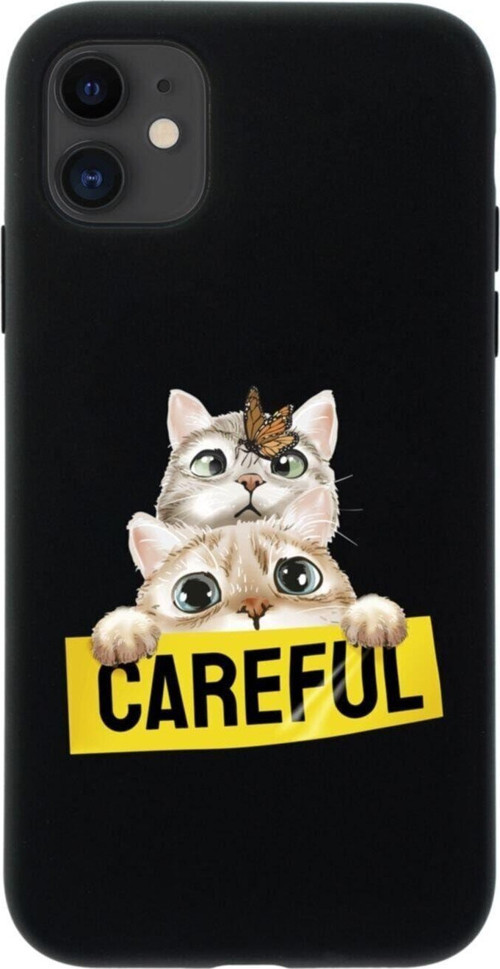 Iphone 11 Careful Tasarımlı Siyah Telefon Kılıfı