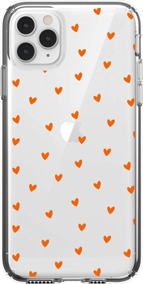 Iphone 11 Pro Max Minik Kalpler Turuncu Desenli Şeffaf Telefon Kılıfı