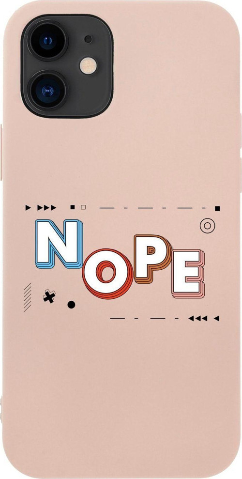İphone 12 Nope Tasarımlı Pembe Telefon Kılıfı