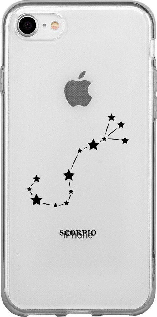 İphone 7 Akrep Yıldız Desenli Şeffaf Telefon Kılıfı