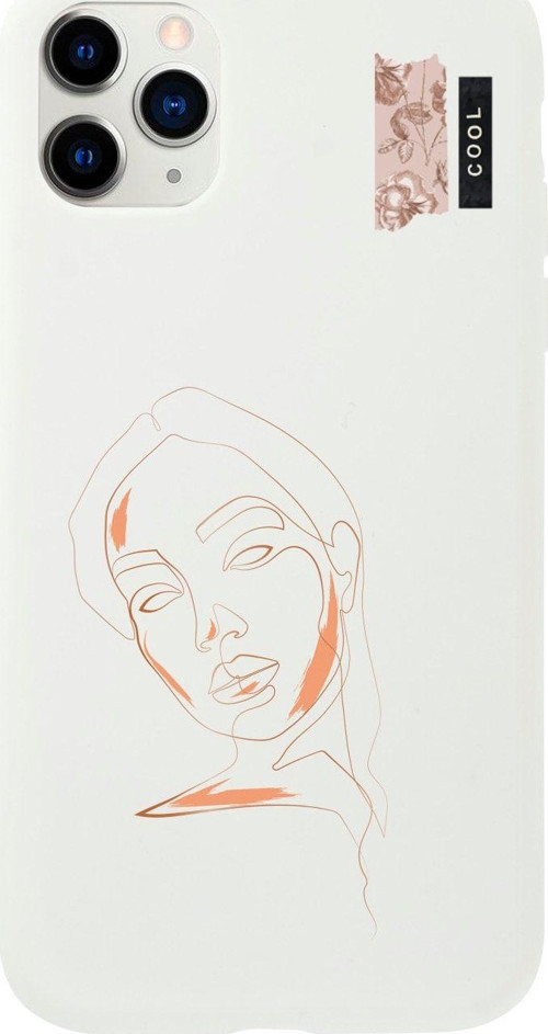 Iphone 11 Pro Max Cool Art Tasarımlı Beyaz Telefon Kılıfı