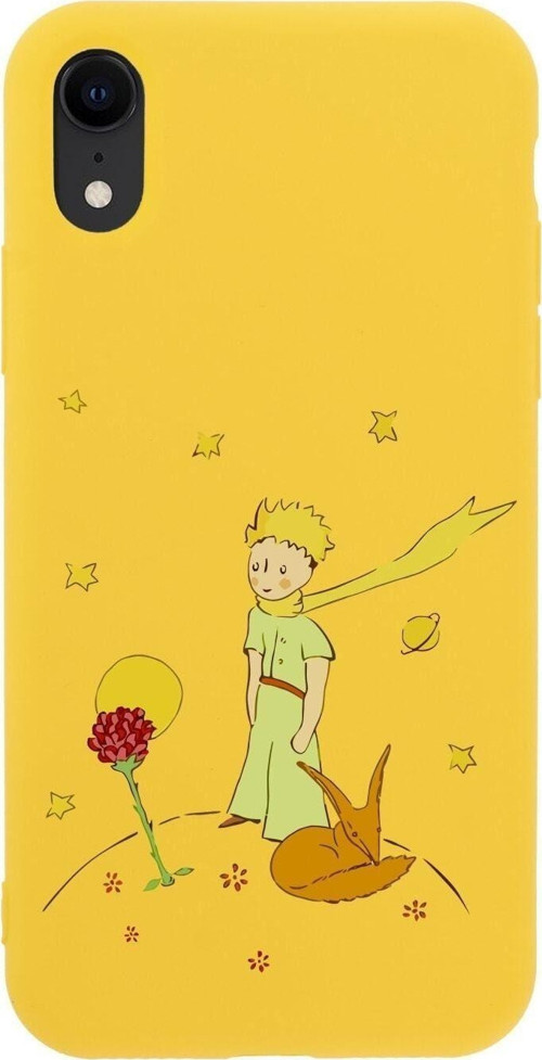 İphone Xr Le Petit Prince Tasarımlı Sarı Telefon Kılıfı