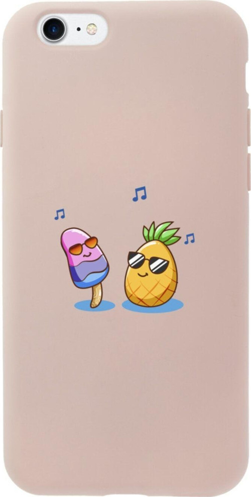 İphone 7 Singer Pineapple Tasarımlı Pembe Telefon Kılıfı