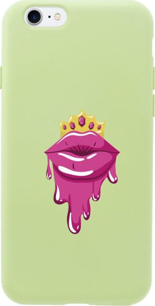 İphone 8 Crown Lip Tasarımlı Yeşil Telefon Kılıfı