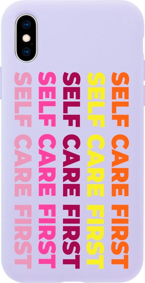 İphone Xs Self Care Fırst Tasarımlı Lila Telefon Kılıfı