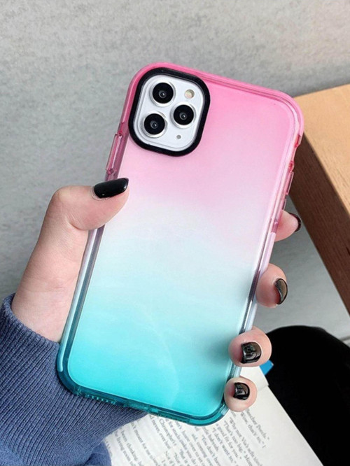 Iphone 12 Pro Uyumlu Premium Rainbow Renkli Silikonlu Telefon Kılıfı Mchzr