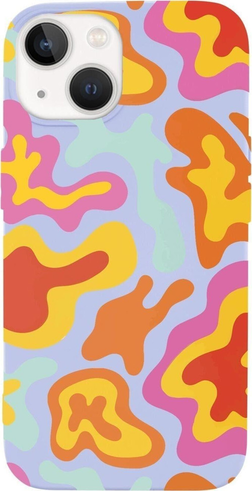 İphone 14 Uyumlu Colourful Wave Tasarımlı Lansman Telefon Kılıfı