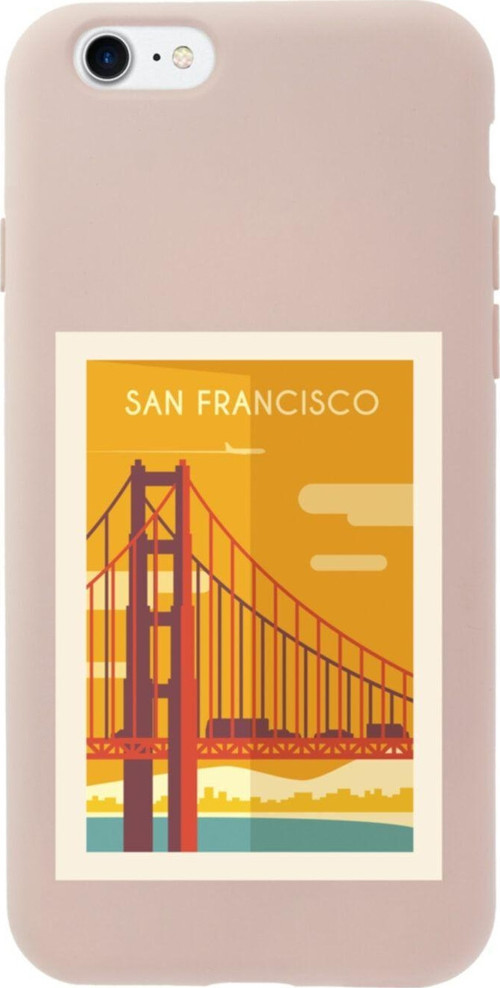 İphone 8 San Francisco Tasarımlı Pembe Telefon Kılıfı